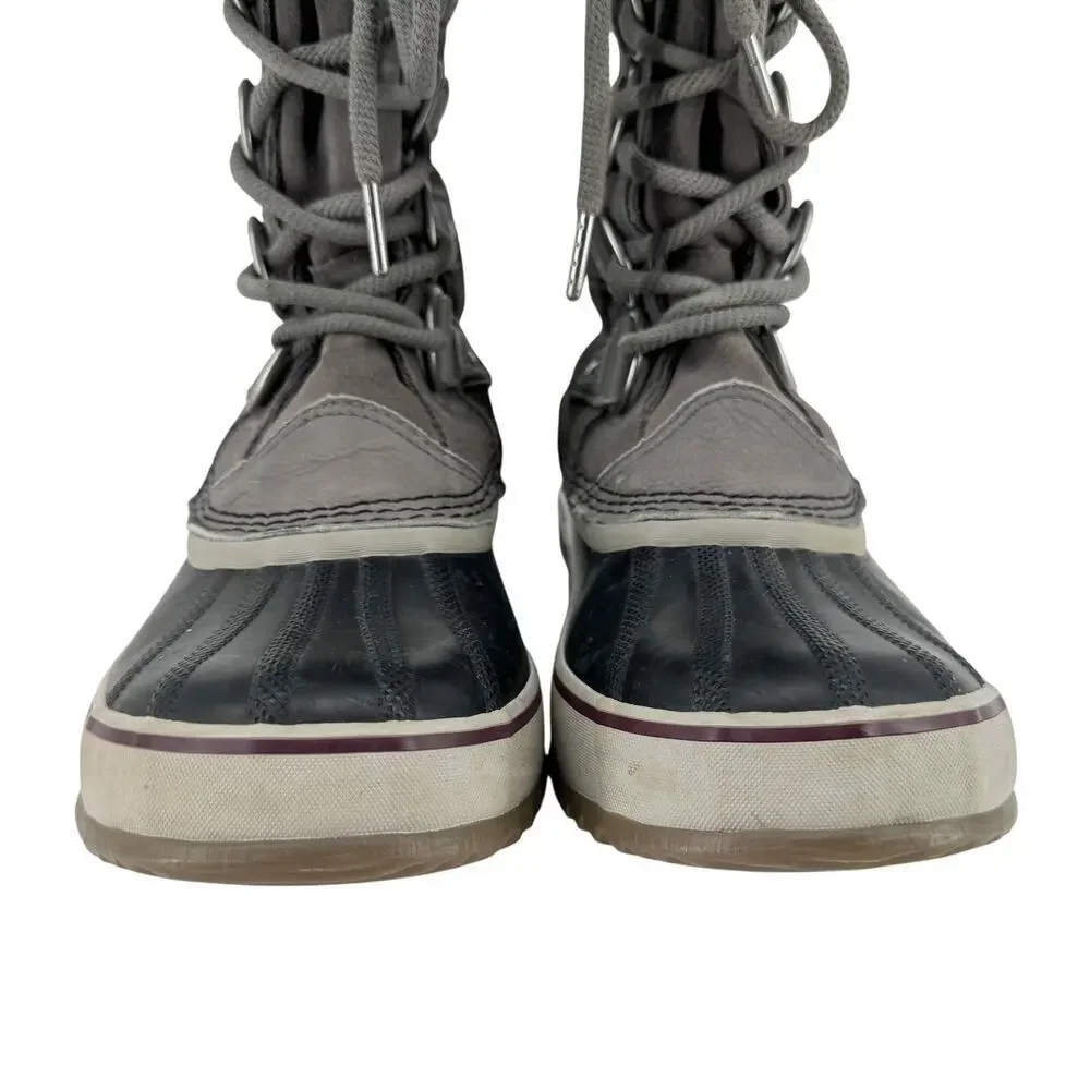 Sorel Joan of Arctic II Fur Snow Boots Waterproof Insulated Gray Suede Size 9
